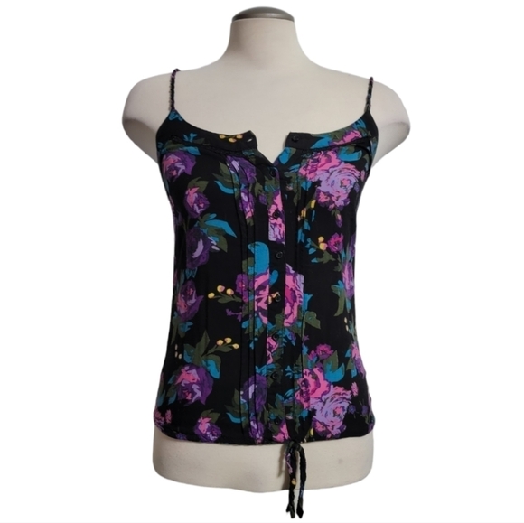 Streetwear Society | Black with Florals Tank Top - Picture 1 of 7